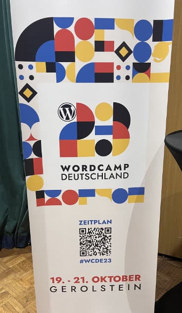 Banner des WordCamp Deutschland in Gerolstein im Oktober 2023